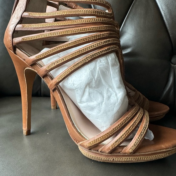Elie Tahari heels strappy brown stiletto - Picture 6 of 10